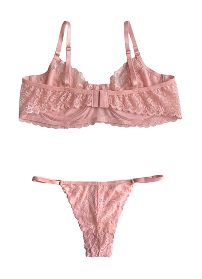 Conjunto Meia Taça Sem Bojo - Rosa