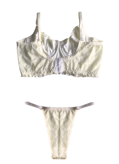 Conjunto Sem Bojo em Renda - Marfim